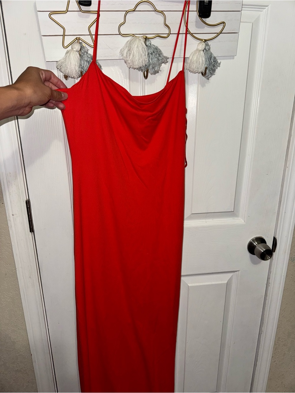 Orange 
Slip Maxi Dress - Elegant Spaghetti Strap Dress
